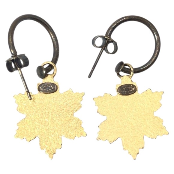 Authentic CHANEL gold plated snowflake earrings ❄️ - Picture 4 of 5